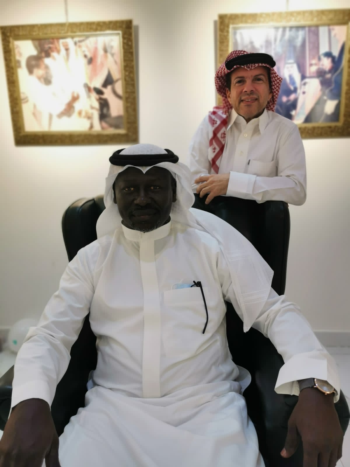 الفنان التشكيلي فهد باسودان مع الكابتن خالد مسعد