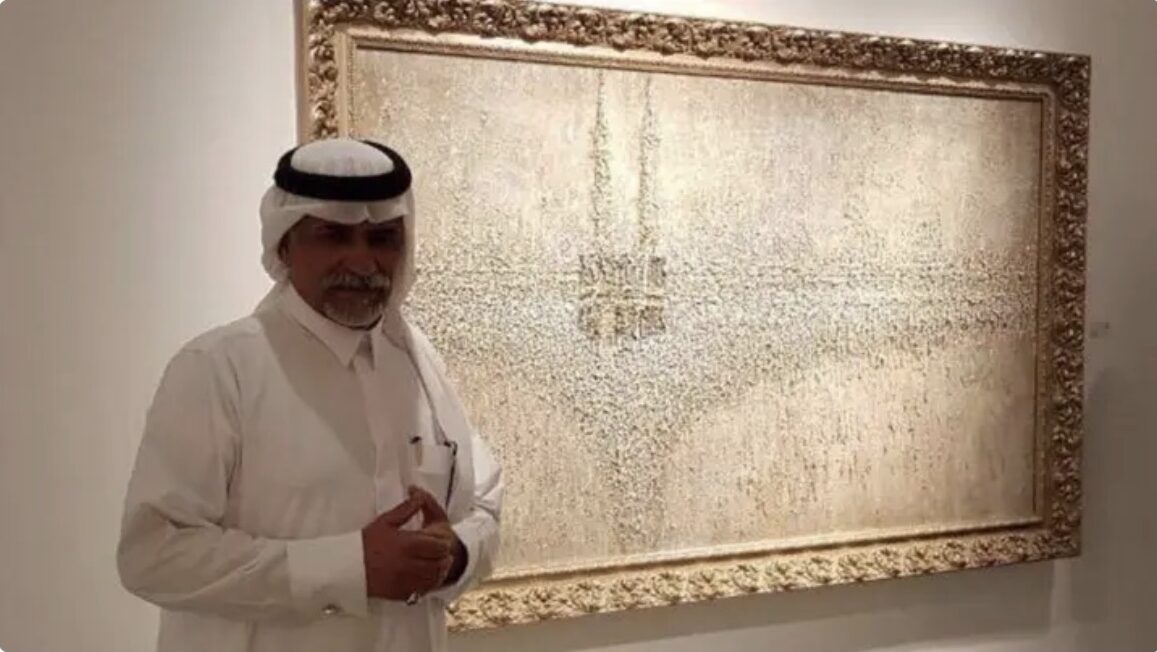 بانوراما لوحة فنية للطواف حول الكعبة.. للفنان السعودي عبدالله الشلتي